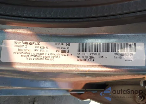2009 Chrysler Sebring Touring from USA, damaged, VIN 1C3LC56B49N563163
